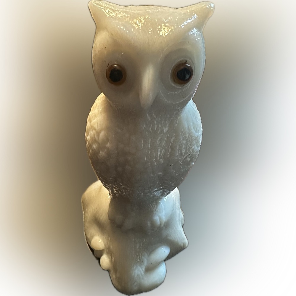 Vintage milk glass owl